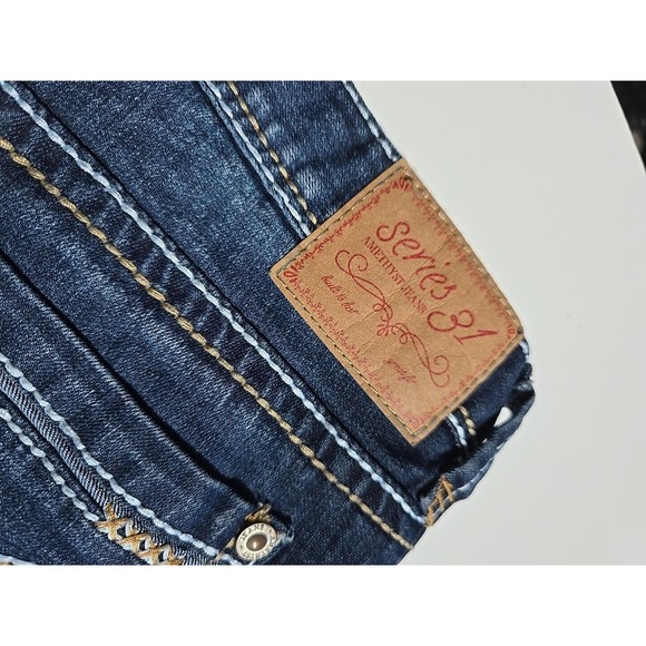 Series 31 Amethyst Jeans Embellished Mid Rise Cotton Blend Women's Sz. 11 ROSE - Picture 7 of 12